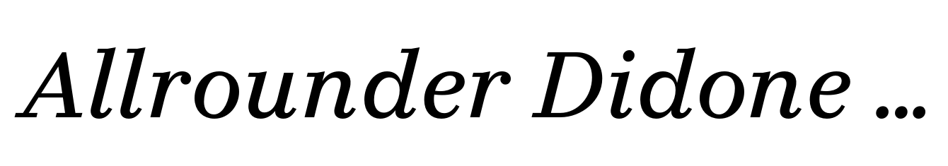 Allrounder Didone Regular Italic